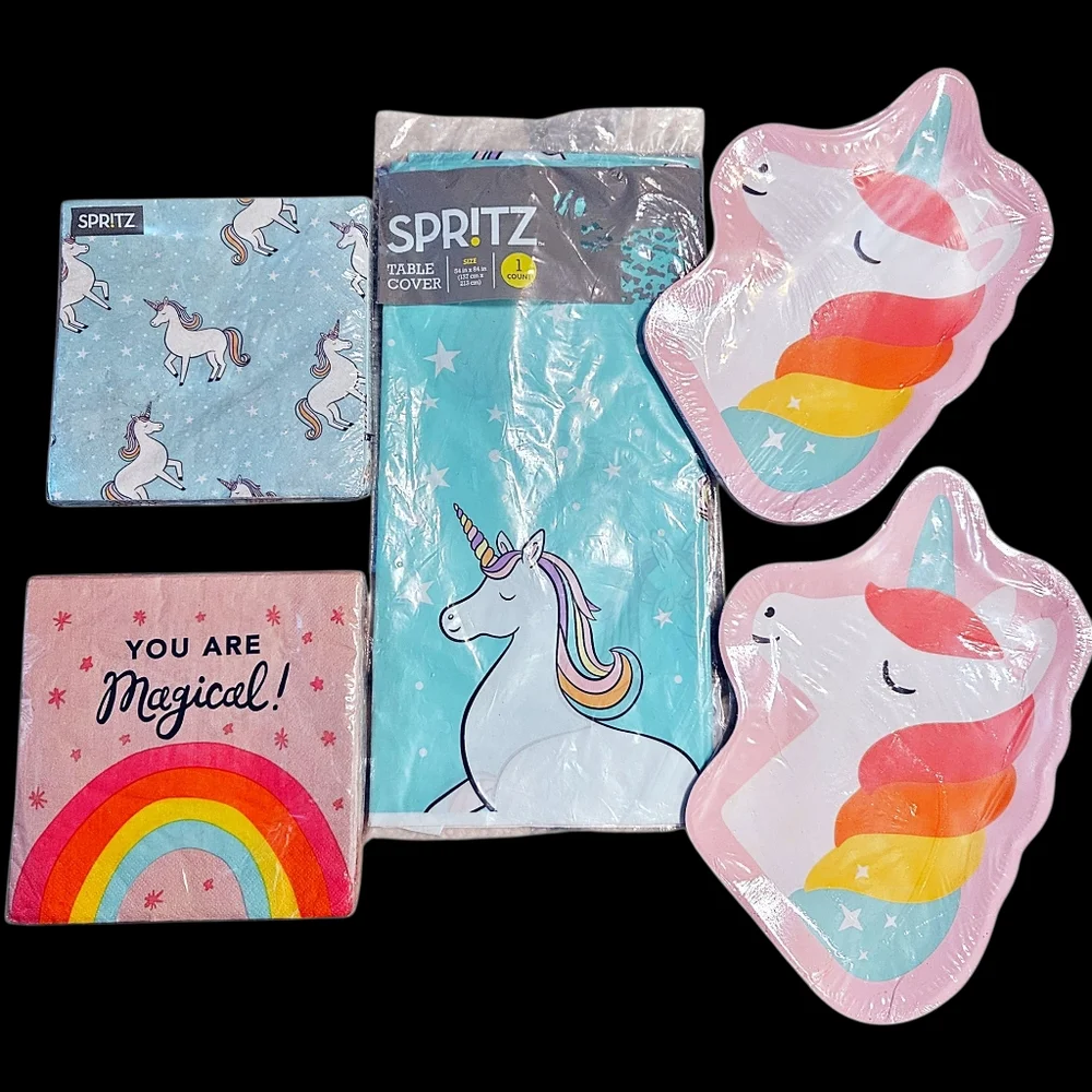 Unicorns & Princesses Party Supplies Bundle ~ NEW & Gently Used